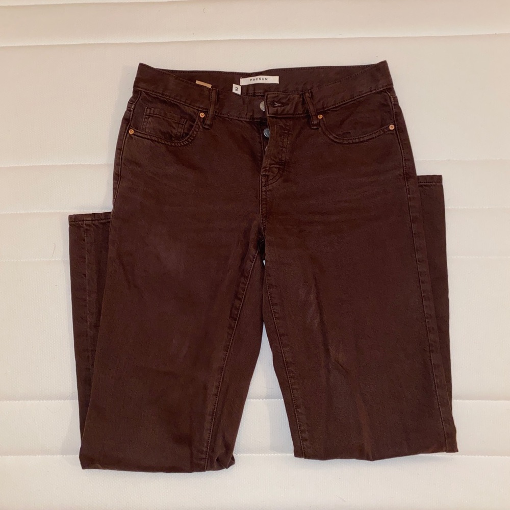 Pacsun Brown Low-Rise Straight Leg Pants